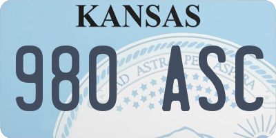KS license plate 980ASC