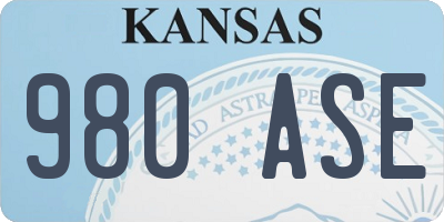KS license plate 980ASE