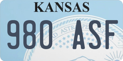 KS license plate 980ASF