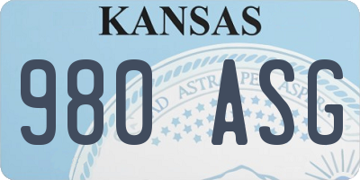 KS license plate 980ASG