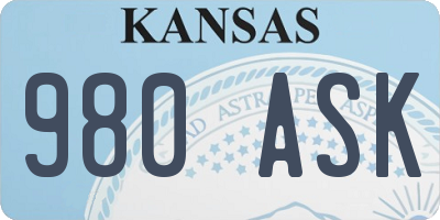 KS license plate 980ASK