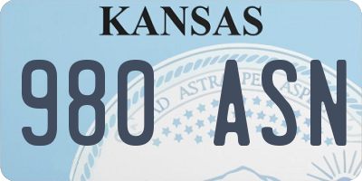 KS license plate 980ASN