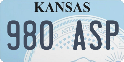KS license plate 980ASP