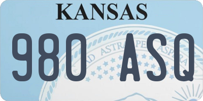 KS license plate 980ASQ