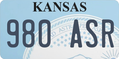 KS license plate 980ASR
