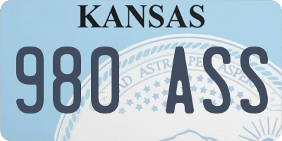 KS license plate 980ASS