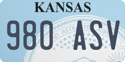 KS license plate 980ASV
