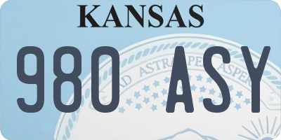 KS license plate 980ASY
