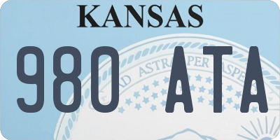 KS license plate 980ATA