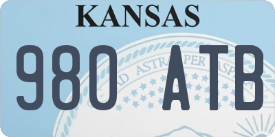 KS license plate 980ATB