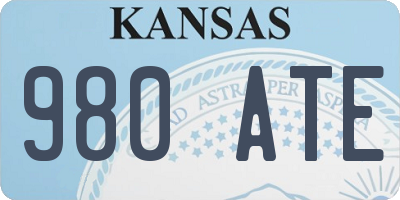 KS license plate 980ATE