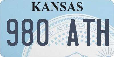 KS license plate 980ATH