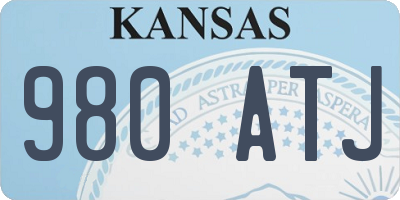 KS license plate 980ATJ
