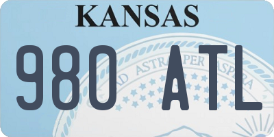 KS license plate 980ATL