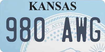 KS license plate 980AWG