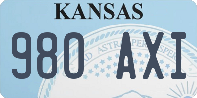 KS license plate 980AXI