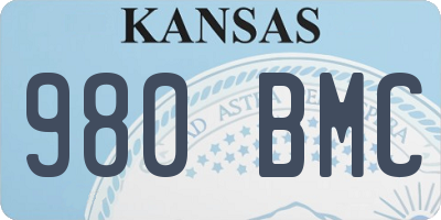 KS license plate 980BMC