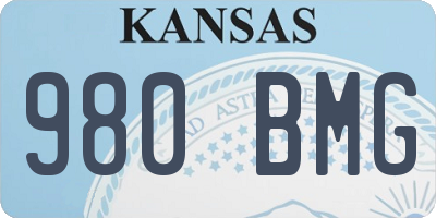 KS license plate 980BMG