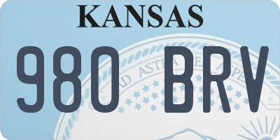 KS license plate 980BRV