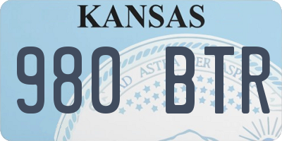 KS license plate 980BTR