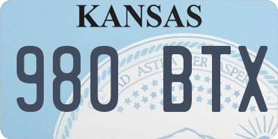 KS license plate 980BTX