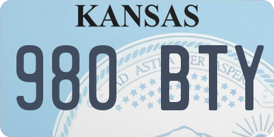 KS license plate 980BTY