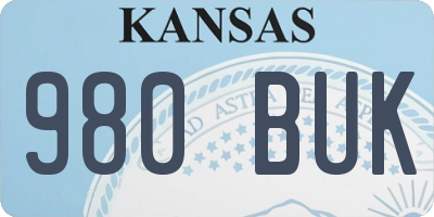 KS license plate 980BUK