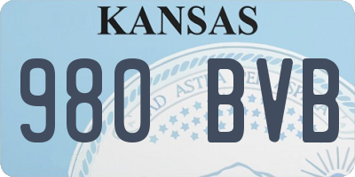 KS license plate 980BVB