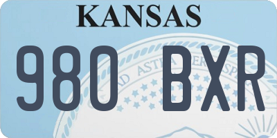 KS license plate 980BXR
