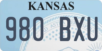 KS license plate 980BXU