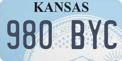 KS license plate 980BYC