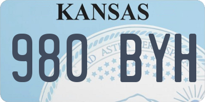 KS license plate 980BYH