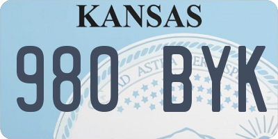 KS license plate 980BYK