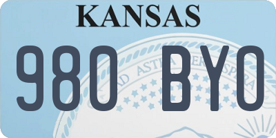 KS license plate 980BYO