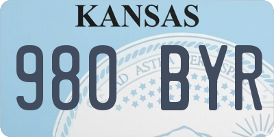 KS license plate 980BYR