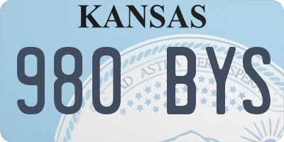 KS license plate 980BYS