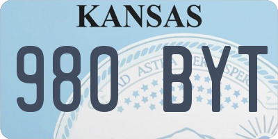 KS license plate 980BYT