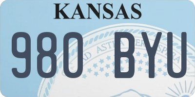 KS license plate 980BYU