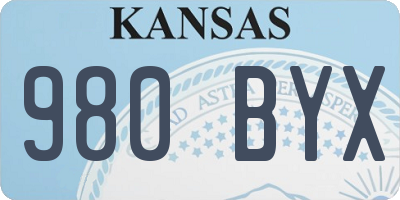 KS license plate 980BYX
