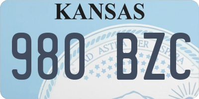 KS license plate 980BZC