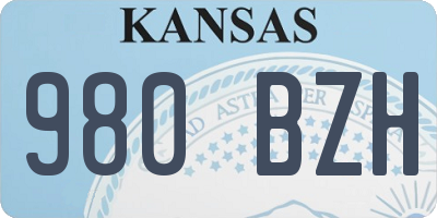 KS license plate 980BZH