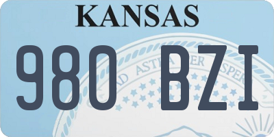 KS license plate 980BZI