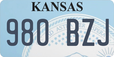 KS license plate 980BZJ