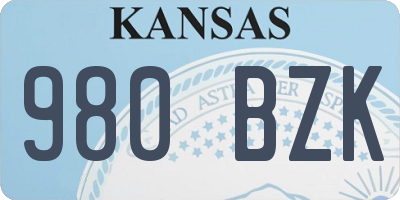 KS license plate 980BZK