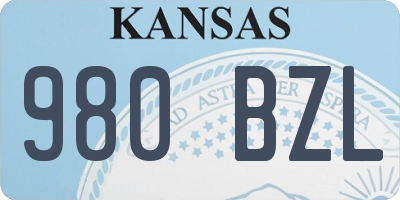 KS license plate 980BZL