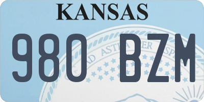 KS license plate 980BZM