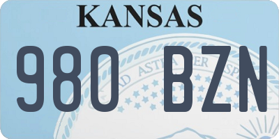 KS license plate 980BZN