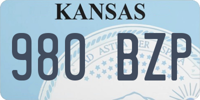 KS license plate 980BZP