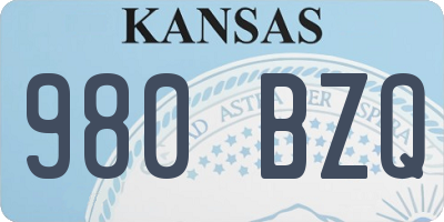 KS license plate 980BZQ