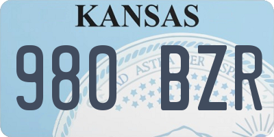 KS license plate 980BZR